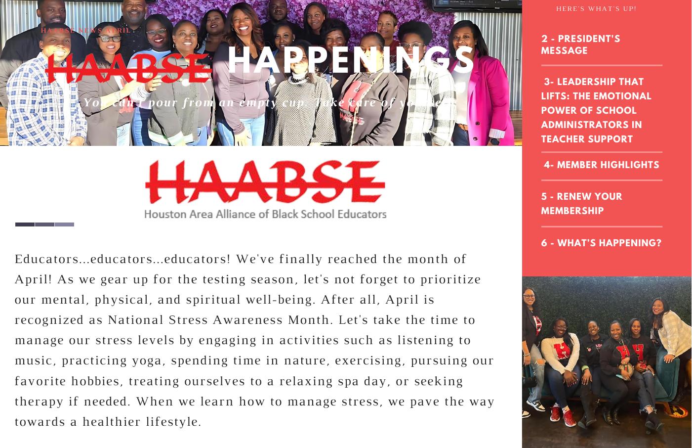 HAABSE April 2024 Newsletter